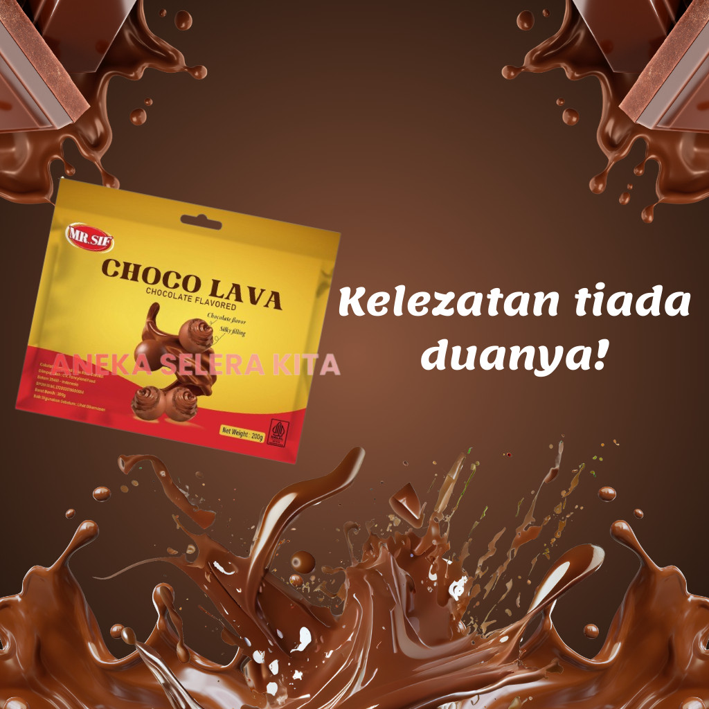 

MR.SIF Choco Lava / Coklat Bulat Dengan Lava Rasa Cokelat Susu & Strawbery 200gr