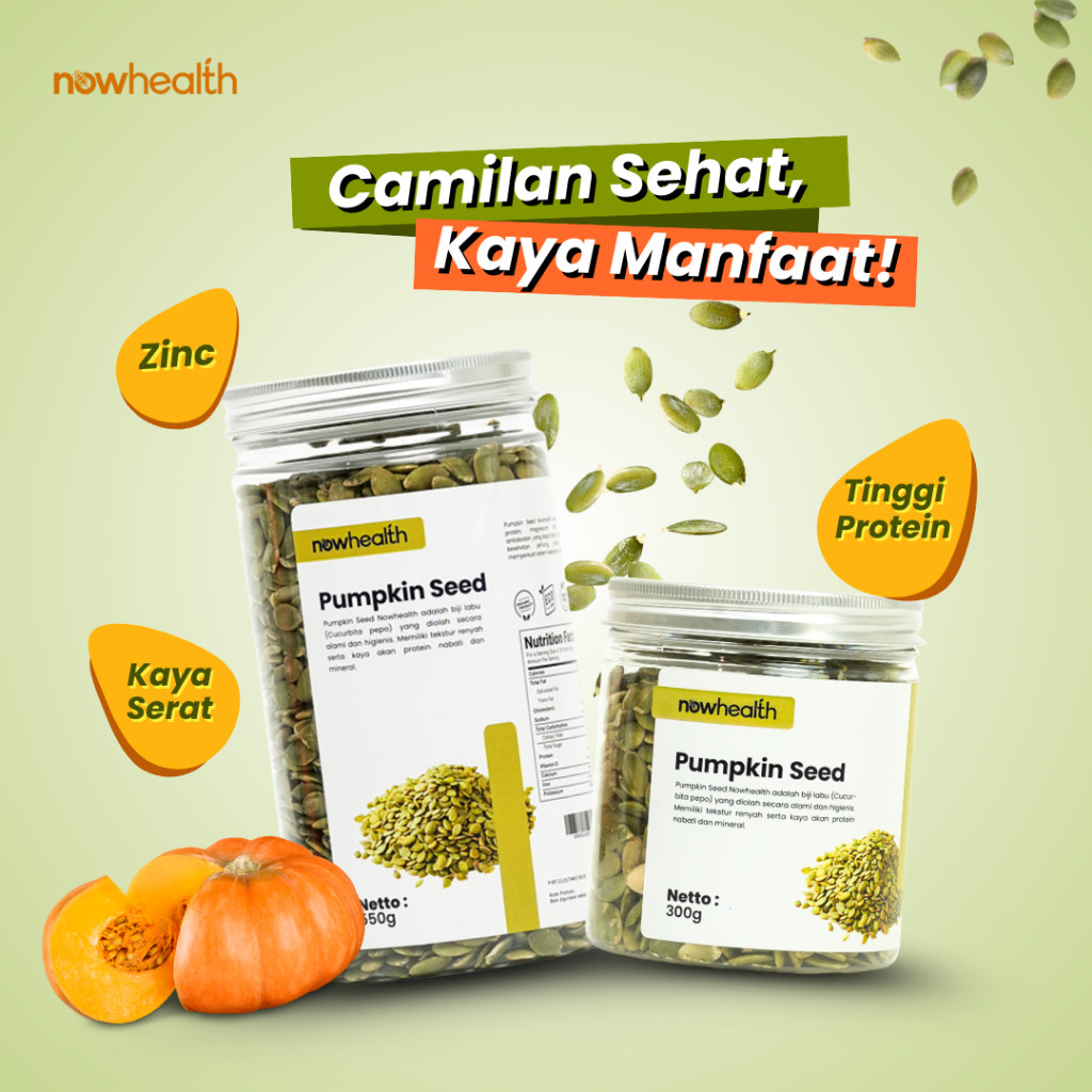 

Pumpkin Seed 550 gr Nowhealth Biji Labu Kupas Organik Camilan Sehat