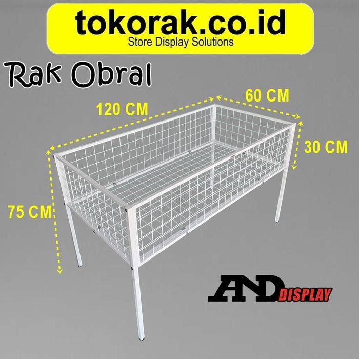 RAK OBRAL 120 X 60 CM RAK BAJU OBRAL WIREMESH 60X120CM BOX OBRAL WAGON KERANJANG SERBAGUNA MURAH