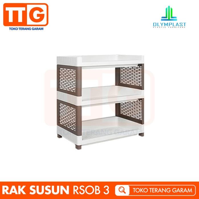 OLYMPLAST Rak Plastik Serbaguna Besar Dapur Toilet 3 Susun RSOB 3