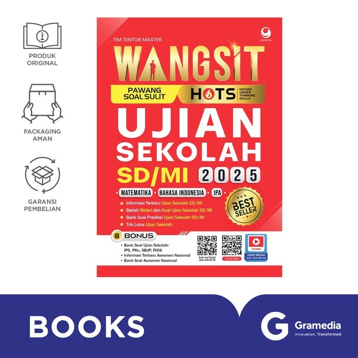 

TERBARU!!! GRAMEDIA BUKU WANGSIT (PAWANG SOAL SULIT) HOTS UJIAN SEKOLAH (US) SD/MI 2025 READY