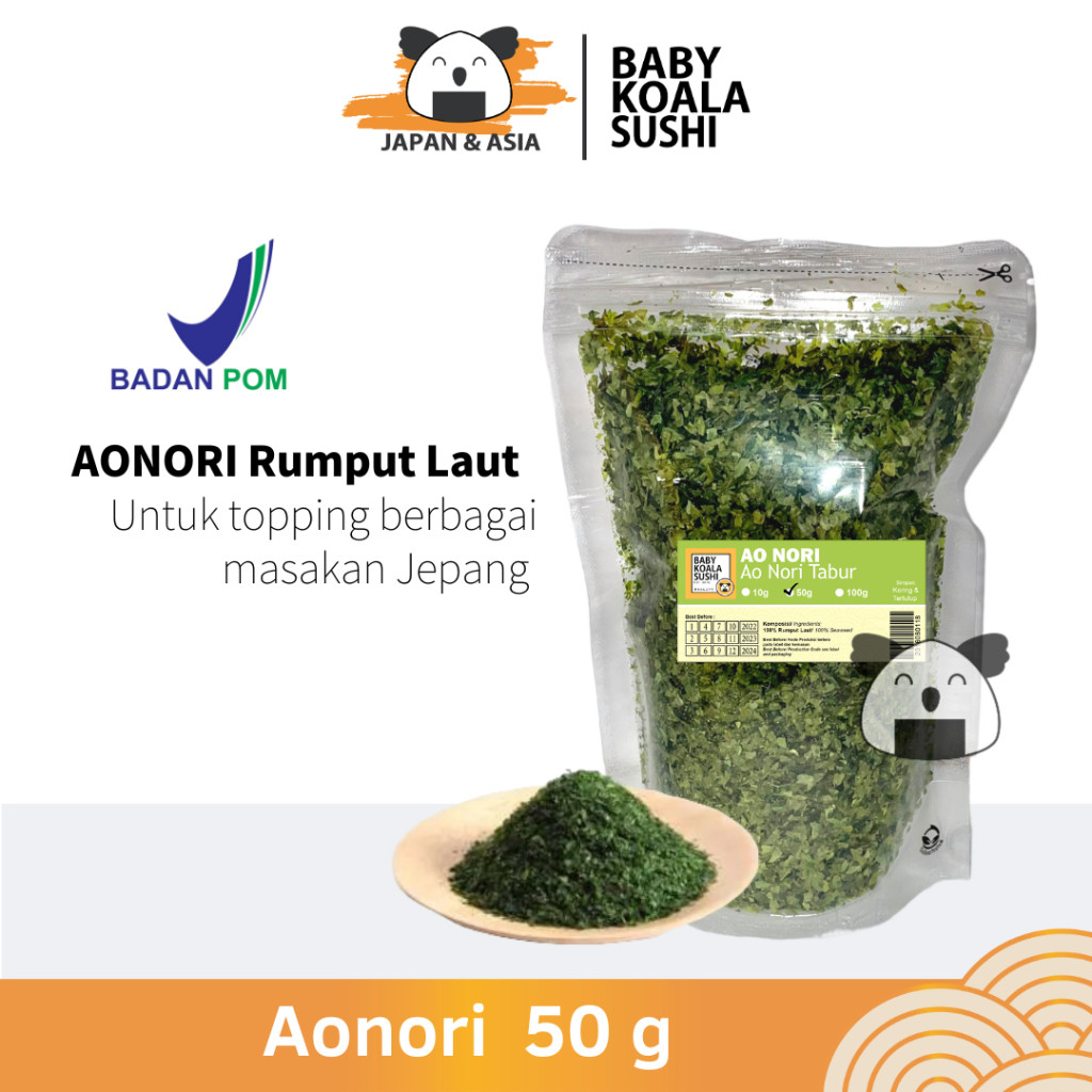 

AONORI Bubuk Nori 50 g Ao Nori Powder Import Taburan Takoyaki Seaweed Powder Mentai
