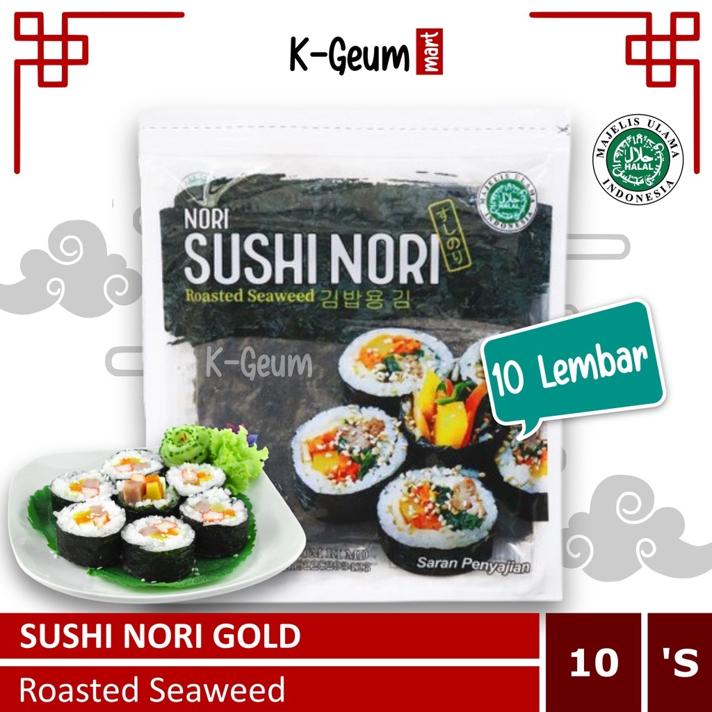 

Sushi Nori 10 Lembar Gimbap Kimbap Korea Rumput Laut Roasted Halal