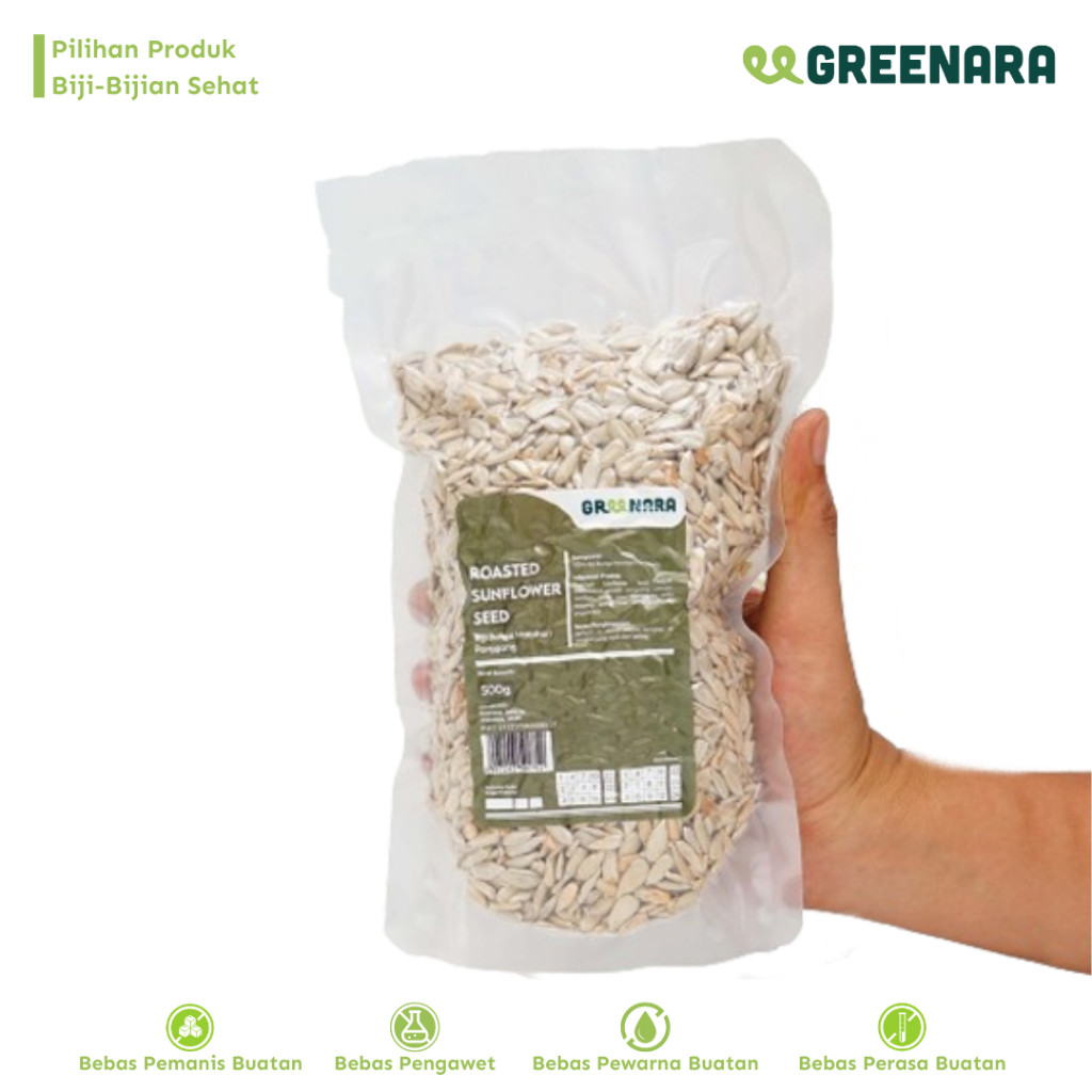 

Greenara - Kuaci Kupas Panggang 500gr / Roasted Sunflower Seed