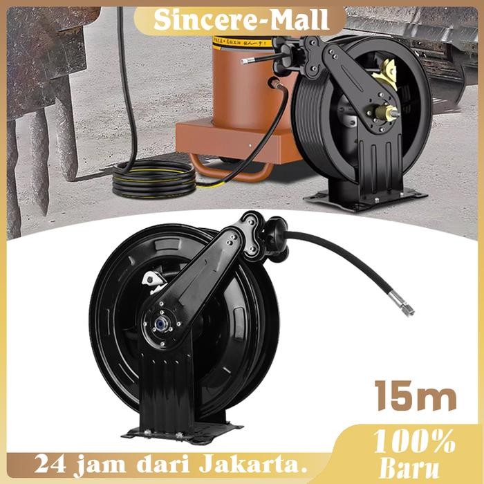 Penggulung Selang Otomatis 15 Meter Hose Reel High Pressure Gulung Selang Air Hose Reel Selang Air