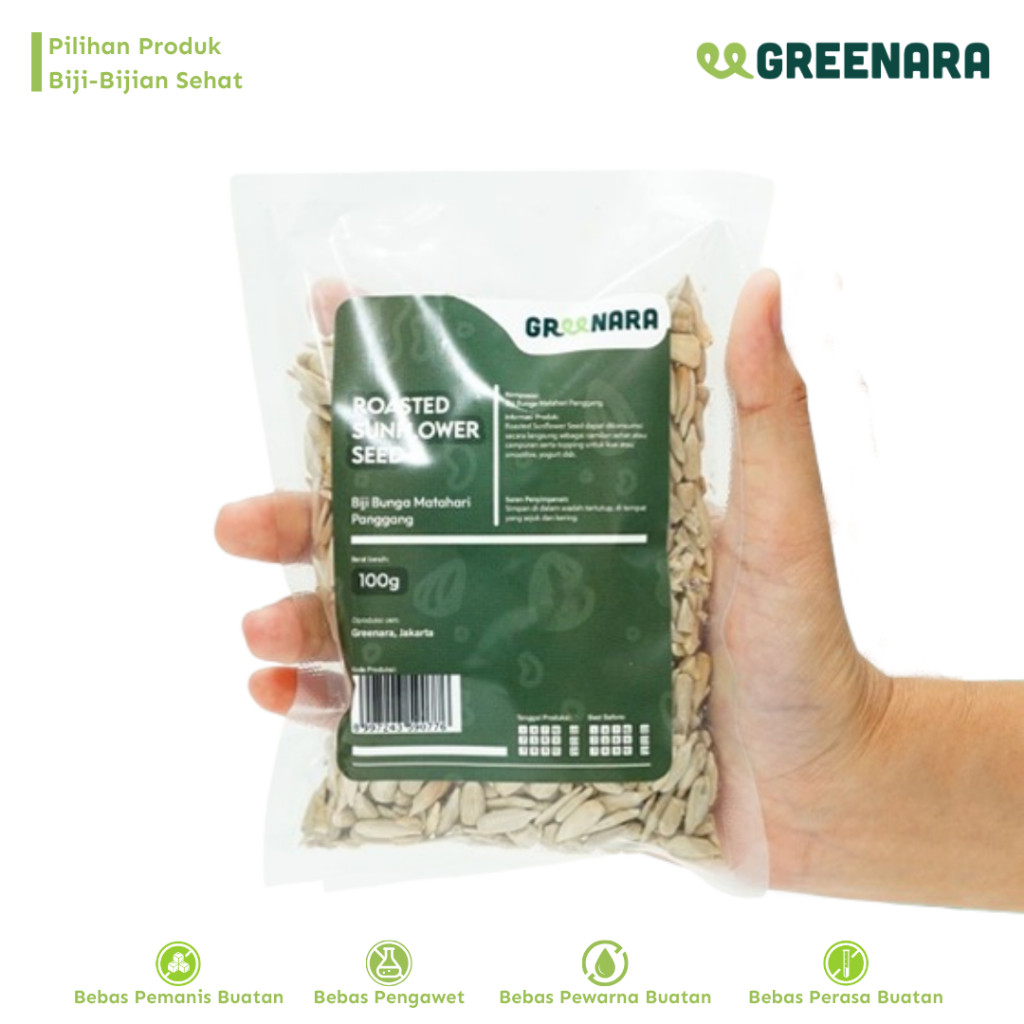 

Greenara - Kuaci Kupas Panggang 100gr / Roasted Sunflower Seed