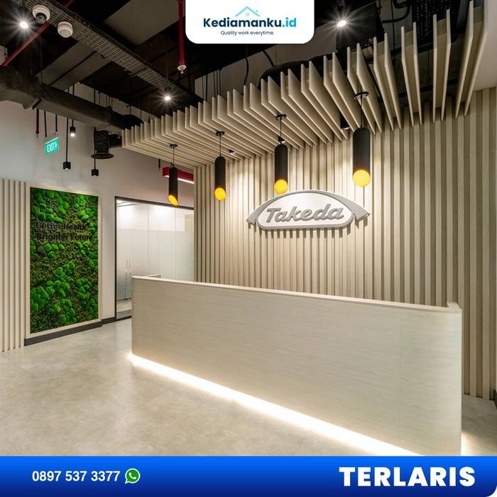 Backdrop Kantor - Background Ruang Kerja Wallboard Dekorasi Dinding