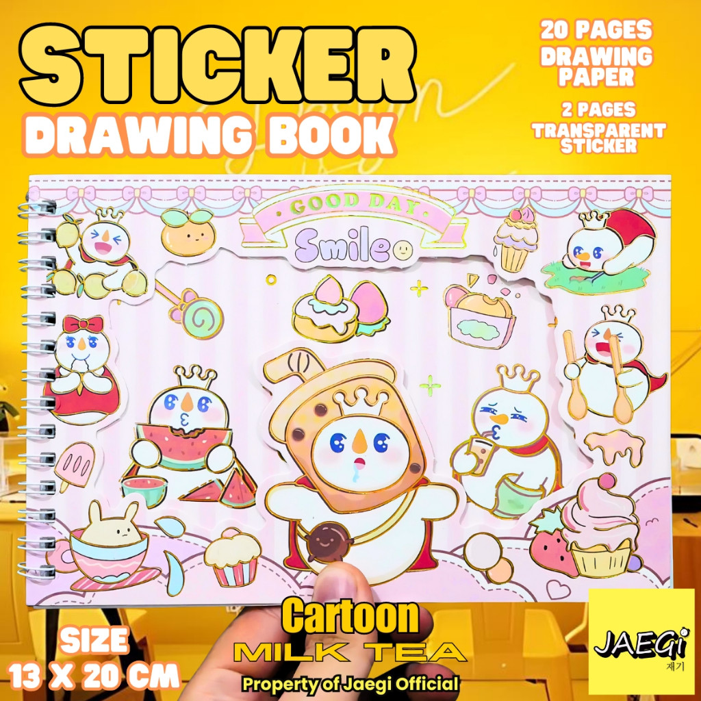 

JAEGi - Premium Drawing Book / Note Book + Sticker Boba King / Milk Tea Edition 22 Pages