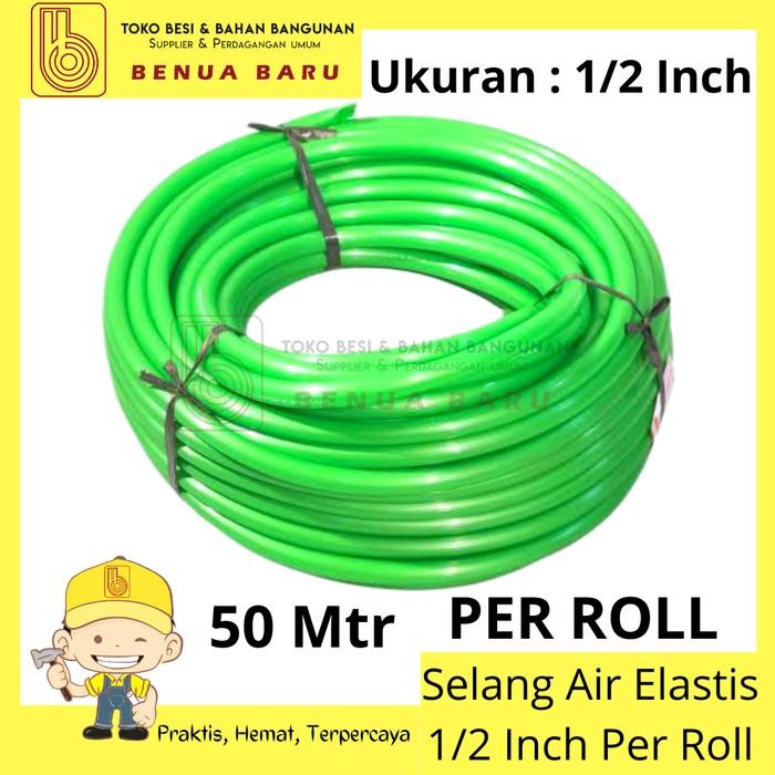Terbaru Selang Air Elastis 1/2 Inch Per Roll 50 Meter / Selang Air Taman 1/2 Inch Per Roll 50 Meter