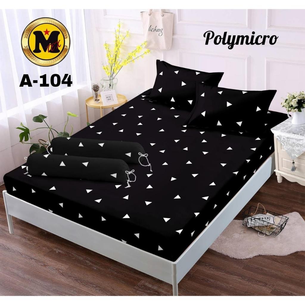 [PROMO 6.6 ] SPREI HOMEMADE MOTIF TRIANGLE BLACK UK 90X200 SAMPAI 200X200 FREE SARBAN SARGUL