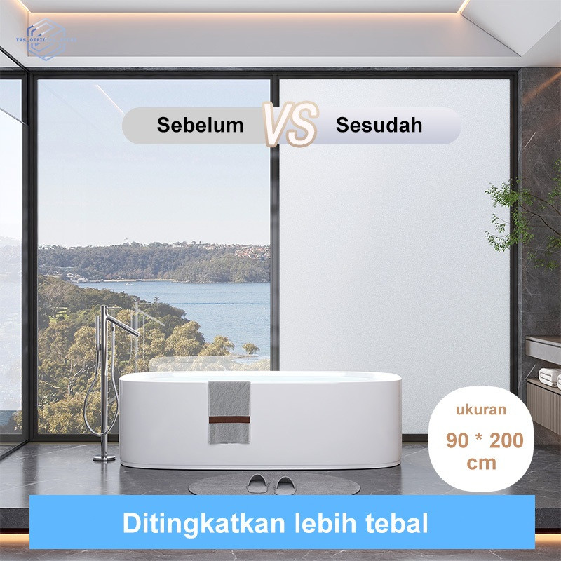 Sticker Kaca Sandblast /2Meter Stiker Kaca Polos Buram Premium/ Untuk Pintu Jendela Kaca RumahTidak