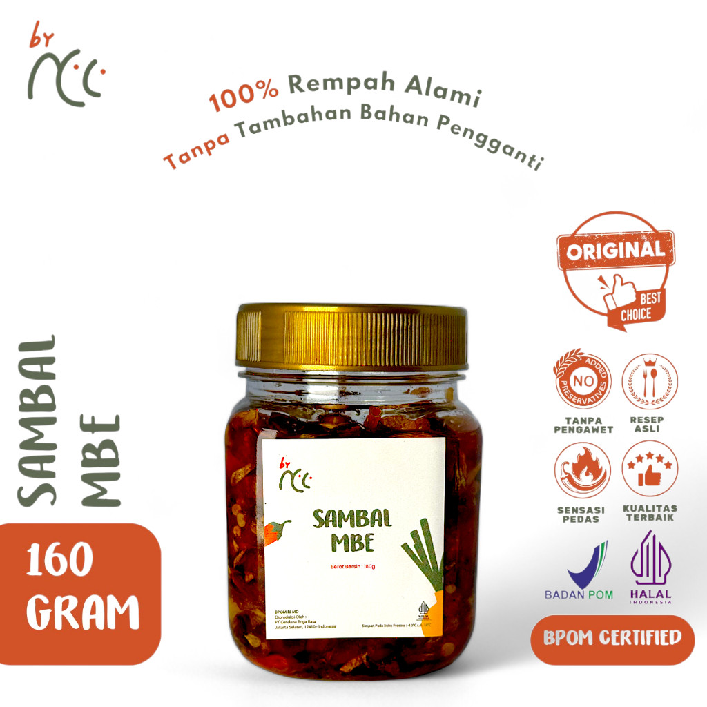

By NCC Sambal Bawang / Matah / Terasi / Cumi / Mbe / Teri / Tongkol Asap 160gr