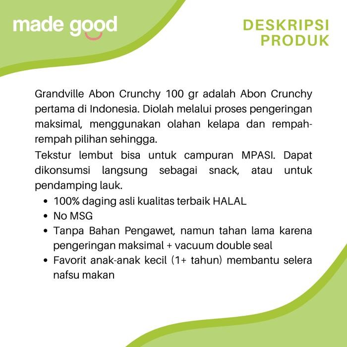 

JTTOP" GRANDVILLE ABON CRUNCHY 100GR - SAPI AYAM IKAN ORIGINAL SPICY