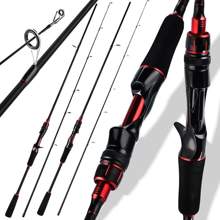 Terbaru Sougayilang Joran Pancing Carbon Sutet 2 Bagian Tongkat Pancing Putar/Casting Ul Power