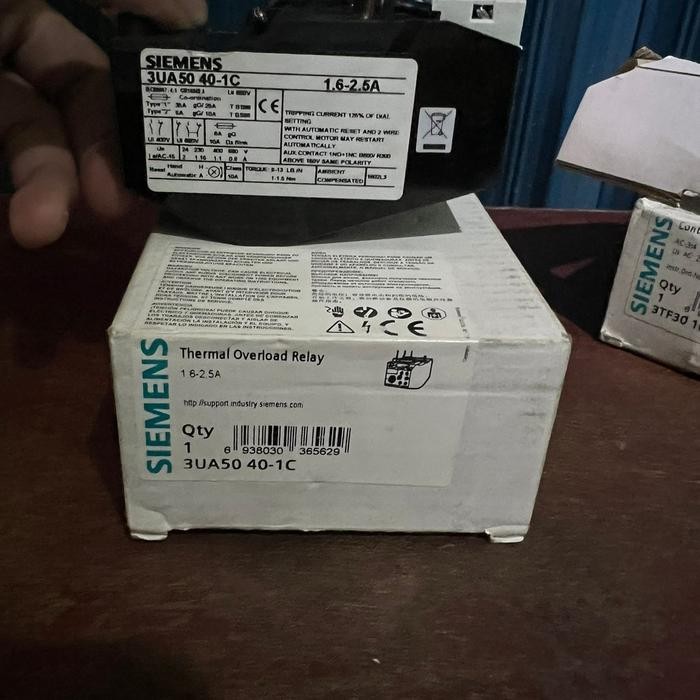 THERMAL OVERLOAD RELAY SIEMENS 3UA50 40-1C 1.6-2.5A ORIGINAL ASLI