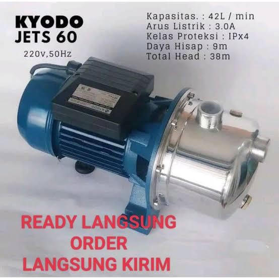 Menarik Pompa Kyodo Jet S-60 Pompa Air Stainlees Steel Centriful Booster Pump
