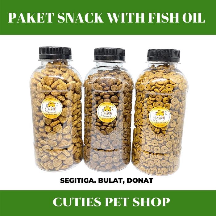 

JTTOP" PAKET TRIO SNACK WITH FISH OIL / SEGITIGA + BULAT + DONAT HAMSTER