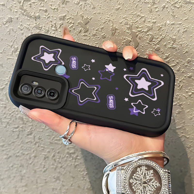 Casing Hp Untuk OPPO A53 2020 A33 2020 A53s A32 A11s Case Softcase Bintang ungu Cesing Scrub silikon