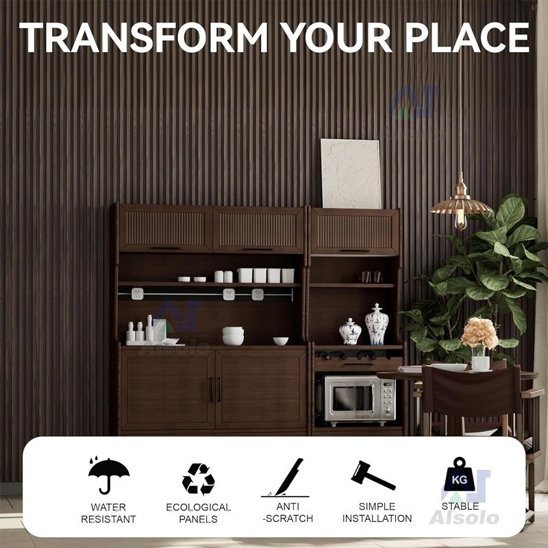 AlsoloWall Panel PVC /Panel Dinding Motif Kayu/Wood Wall Panel Dekorasi Dinding /Wood Panel WPC /