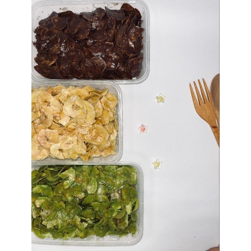 

Omahjajanan Keripik Pisang Coklat Lumer 500Ml Paket Hemat 3 Box Coklat Tiramisu Matcha 180Gr