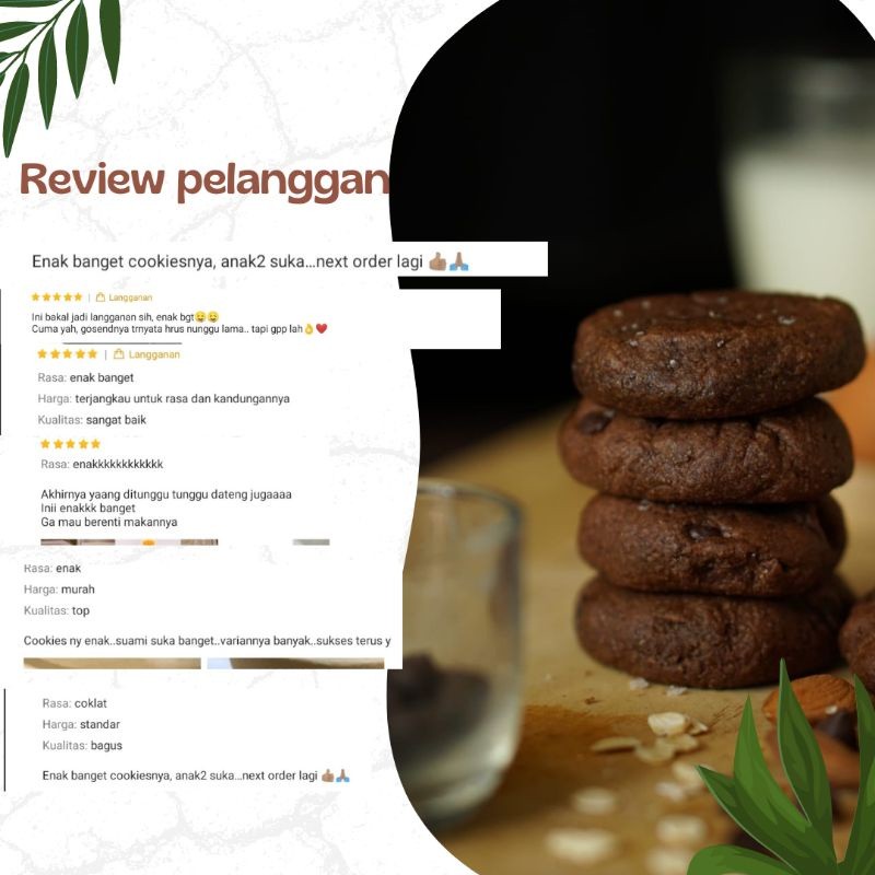 

Omahjajanan (5Pcs) Soft Cookies/Soft Bake Cookies Double Choco/Camilan Sehat/ Cookies Diet/Gluten