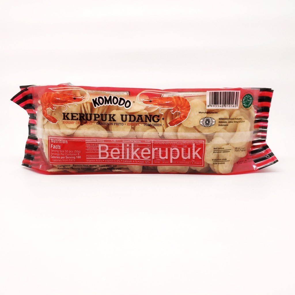 

Sega Tungtung Komodo Merah Kerupuk Udang Mentah Ukuran Mini/Kecil/2X3Cm 400G