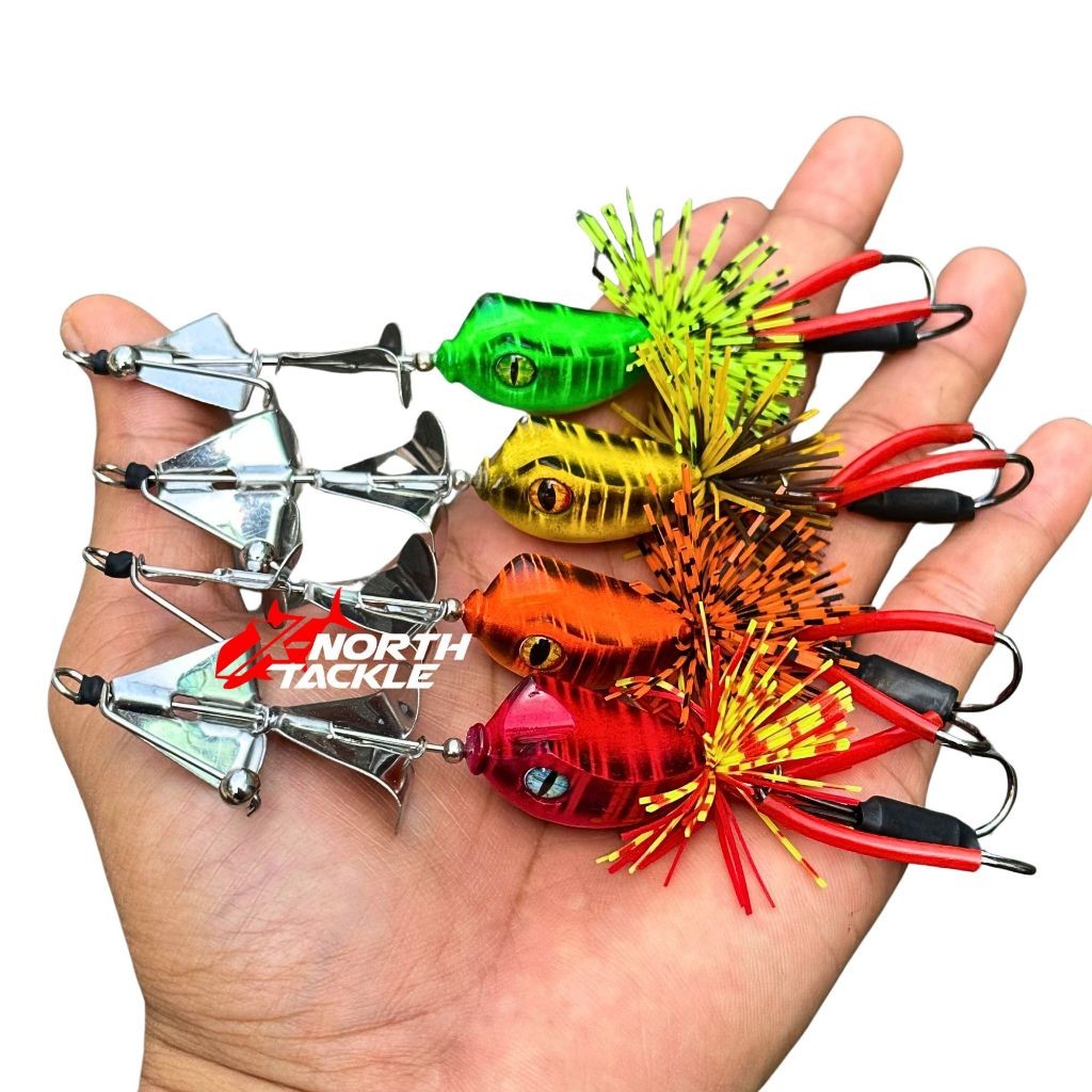 [Ready] UMPAN PANCING MINI SLATER TEK TOK DOUBLE PROPELER BUZZ BAIT SLASH BAIT UMPAN LURE CASTING