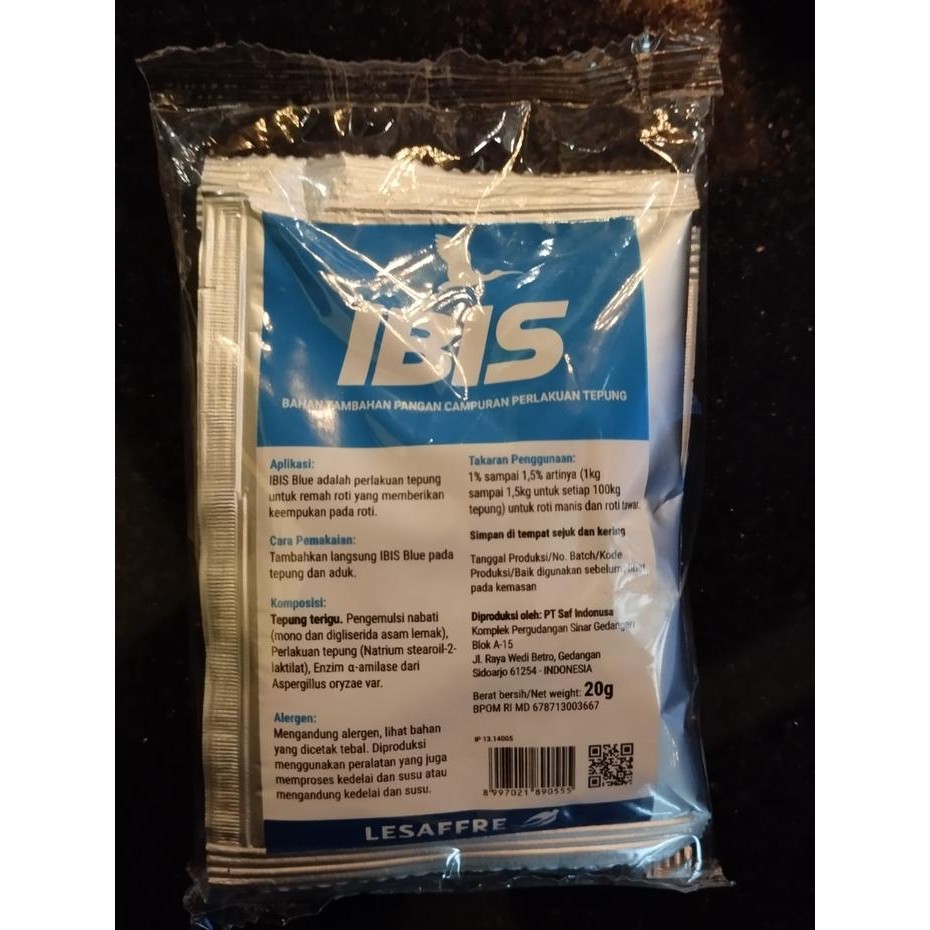 

Ibis Blue Saf Sachet 20Gr Pengempuk Pelembut Roti Bread Softener Improver