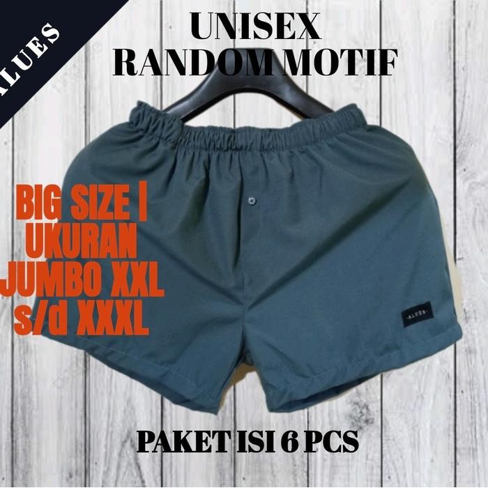 PREMIUM Paket Isi 6 Pcs Boxer Big Size/Celana Boxer Ukuran Jumbo/Boxer Unisex/Boxer Pria Wanita Kain