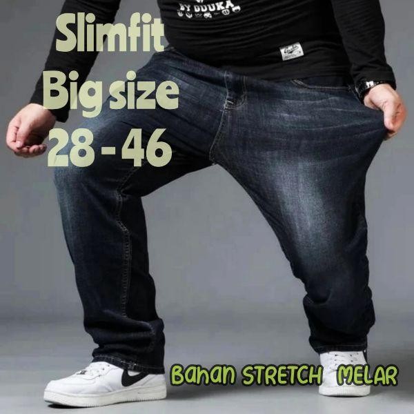 PREMIUM celana jeans pria slim fit jumbo size/celana jeans pria Stretch jumbo