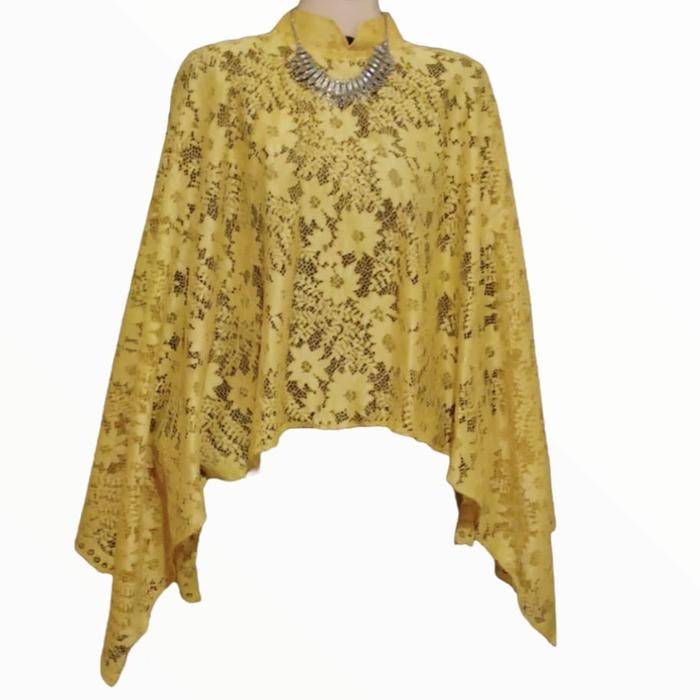 PREMIUM CAPE BROKAT CANTIK JUMBO OUTER BROKAT DEWASA Bunga Wanita Panjang Dress Blazer Formal Nyaman