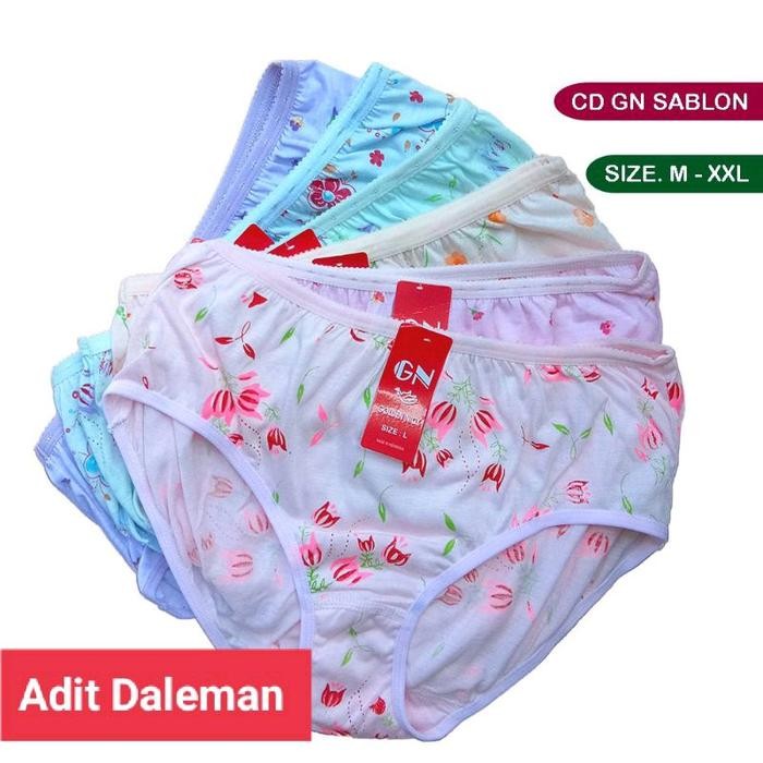 PREMIUM 6 PCS CD GOLDEN NICK sablon termurah CD GN 937s motif sablon bunga jumbo bahan Katun Lucu