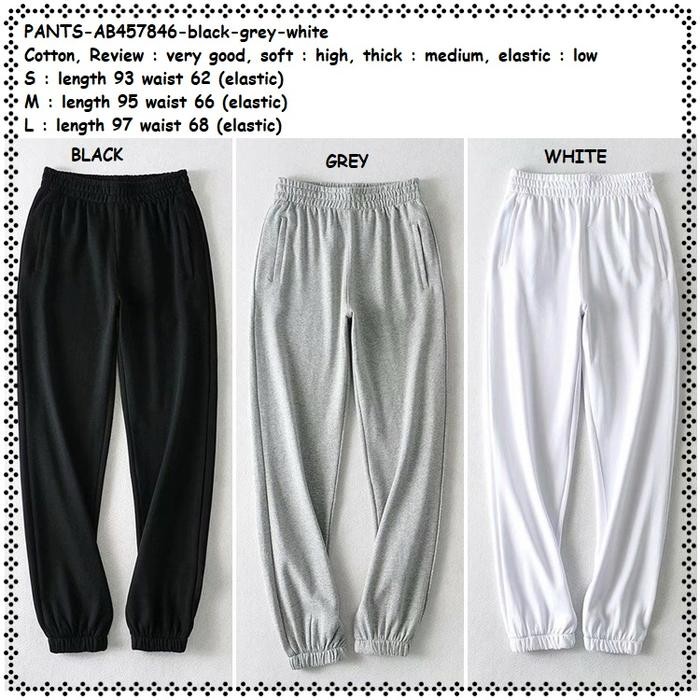 PREMIUM AB457846 Celana Jogger Joger Training Wanita Import Hitam Putih Grey