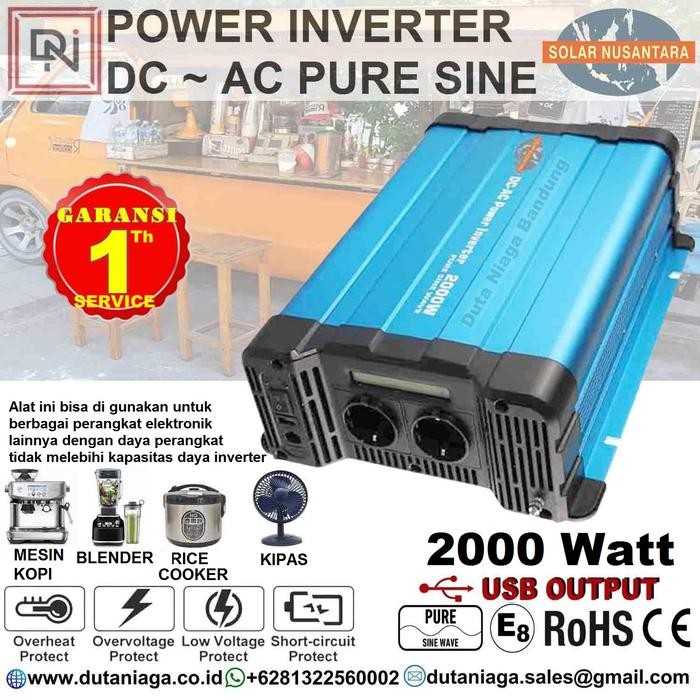 INVERTER PURE SINE WAVE 2000 WATT 12VDC POWER INVERTER PURE SINE