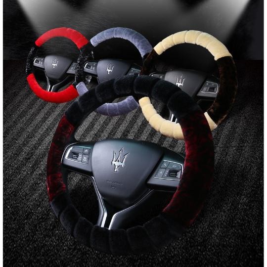 PREMIUM Sarung Cover Stir Setir Mobil Bulu Bulu Kombinasi 2 tone Warna Premium