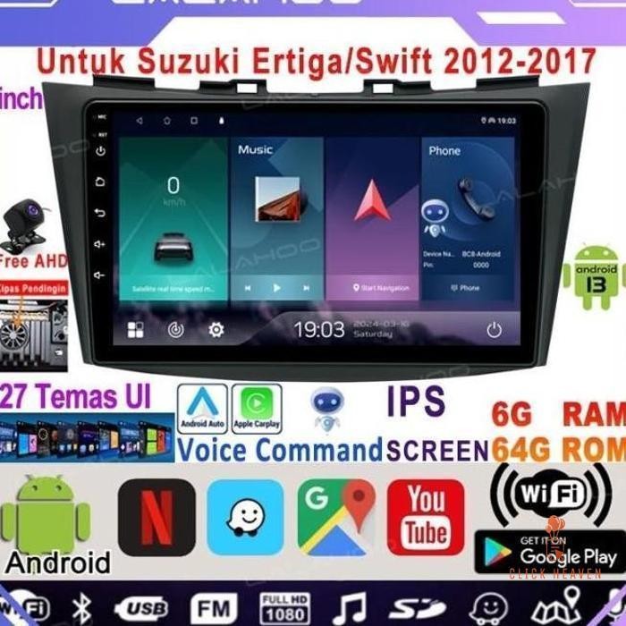 PREMIUM Click Heaven- Ada Kipas PendinginLALAHOO 9 Inch 6G+64G Android 13 Head Unit Untuk