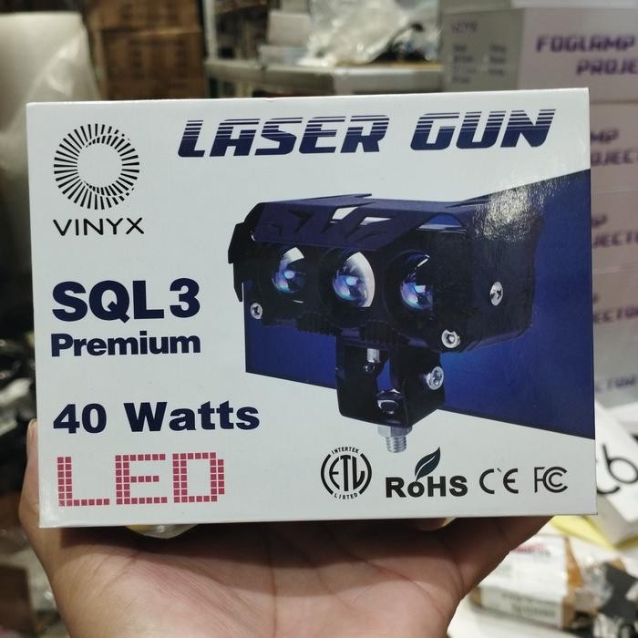 PREMIUM Lampu tembak Laser Foglamp SQL 3 MATA Superbright Hi Lo