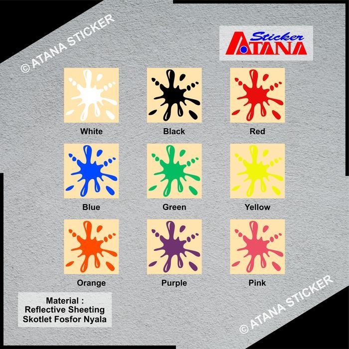ASLI Stiker Cutting Reflektif Cipratan Splash Mark Muncrat Crut Crot Tanda Cat Paint Darah Blood