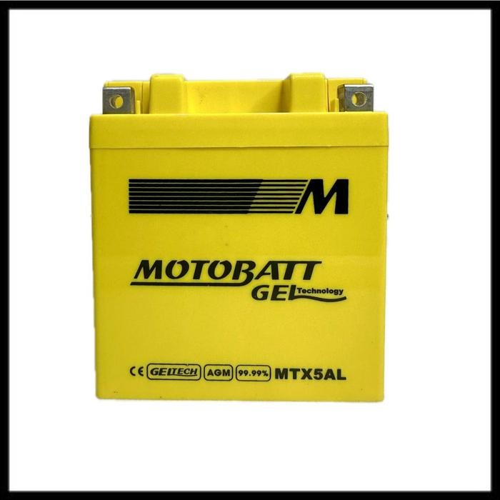 Aki Motor Yamaha Vega ZR lama Motobatt MTX5AL Aki Kering / Aki Gel