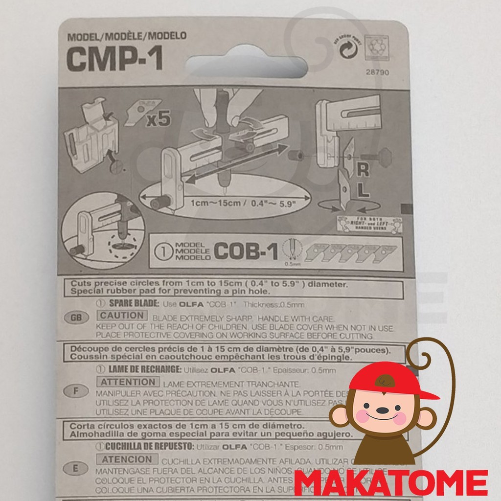 

OLFA Compass cutter CMP-1 pisau isi 5 knife round circle jangka japan