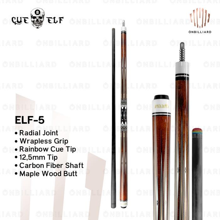 CUE ELF Play Cue Stick Carbon Low Deflection Stik CUEELF Billiard Billiar Billyar