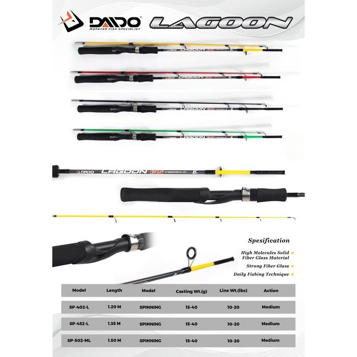 Joran Pancing Daido Lagoon Solid Fiber 120Cm Sampai 150Cm