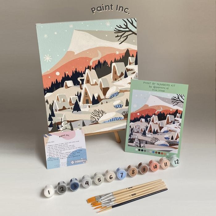 

Paint By Numbers Kit: Snow Village Paint Inc. Id Painting Kit #Gratisongkir