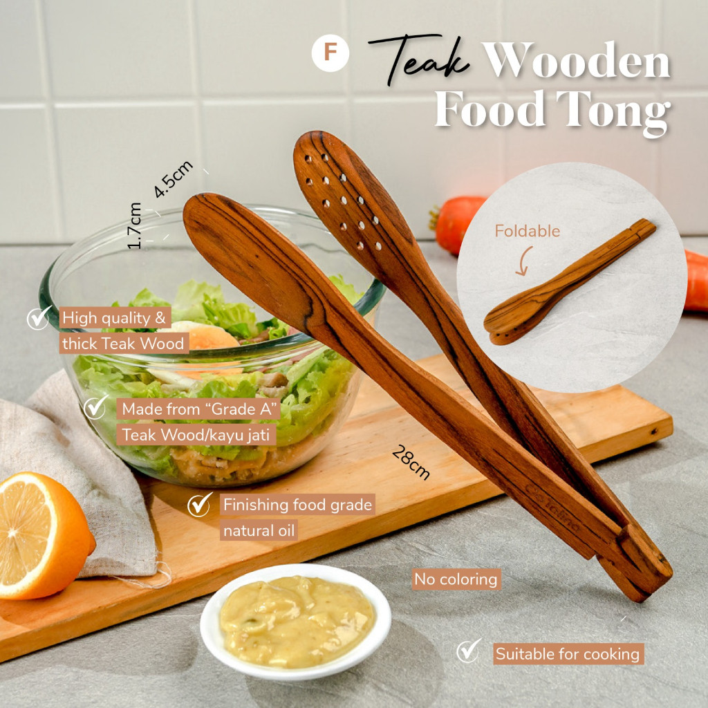 Spatula Kayu Jati Peralatan Masak Kayu Jati Wooden Alat Masak Aesthetic