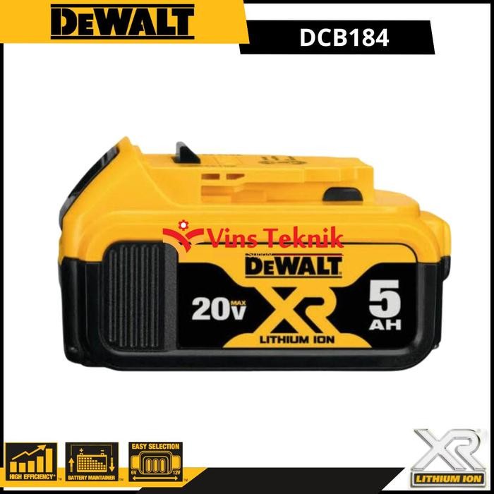 Baterai 20 VOLT 5 AH Dewalt DCB184 DCB 184