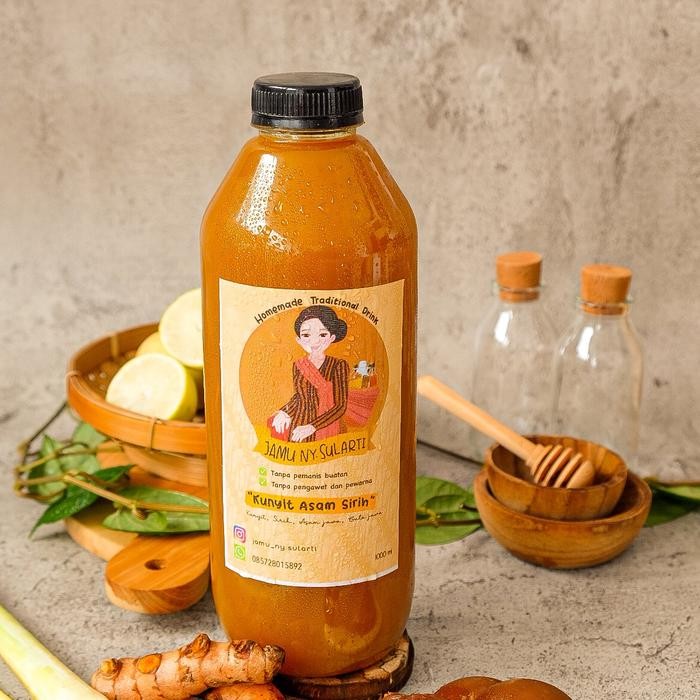 

Terlaris Jamu Ny.Sularti Beras Kencur/Kunyit Asam/Wedang Jahe / 1000 Ml