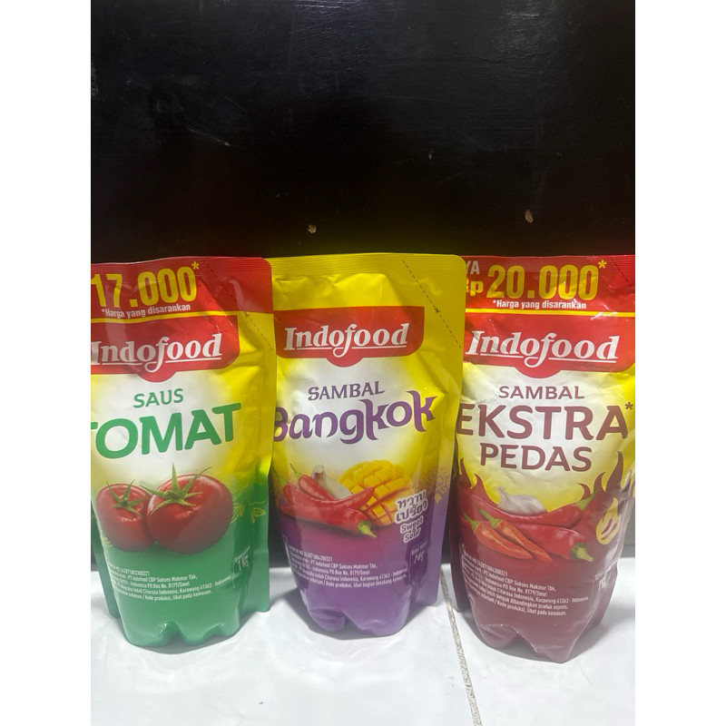 

Indofood Sambal Extra Pedas/ Sambal Bangkok/Saos Tomat 1 KG