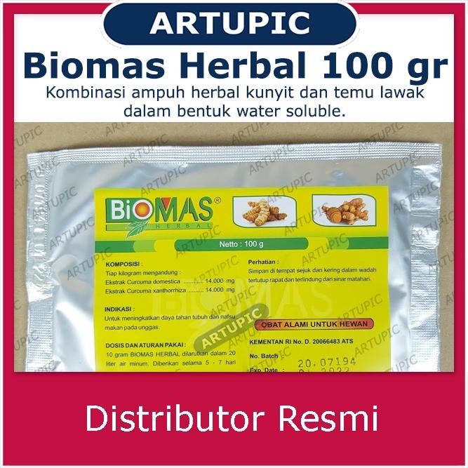 

Terlaris Biomas Herbal 100 Gram Nafsu Makan Daya Tahan Tubuh Unggas Ayam Kunyit