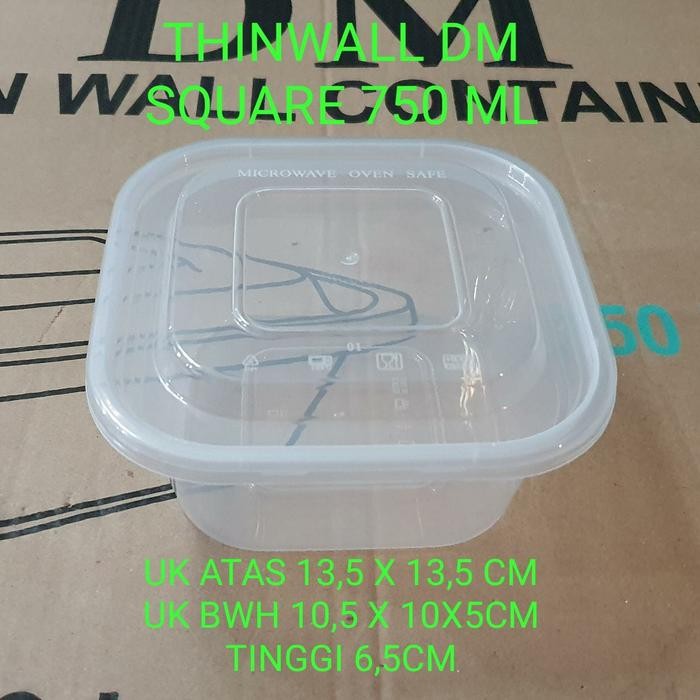 TERMURAH KOTAK MAKANAN/THINWALL SQUARE DM 750ML/750 ML