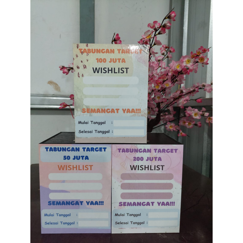 Classic Discount Celengan Target Kotak Kunci Jumbo Kayu 15X15X20 Target 50 Juta, 100 Juta, 200 Juta